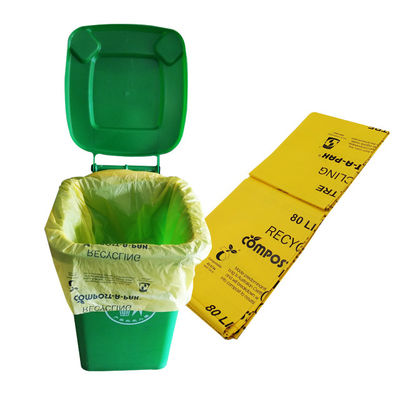Fabriek 100% biologisch afbreekbaar Eco-vriendelijk Duurzaam Groothandel Maïszetmeel Custom Flat Top Compostable Garbage Bag Accepteren Aanpassen