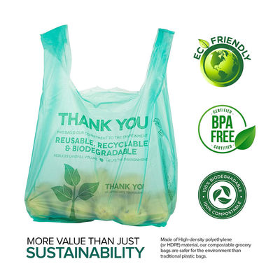 Goede prijs 100% composteerbaar Duurzaam Maïszetmeel milieuvriendelijk Vers fruit Groenten Verpakking Biologisch afbreekbaar Plastic T-shirt zak online