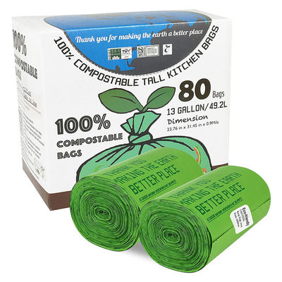 Goede prijs Op maat gemaakte composteerbare 100% biologisch afbreekbare plastic vuilniszakken online