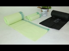 Groene biologisch afbreekbare trekknoer vuilniszakken niet giftig met aangepast logo